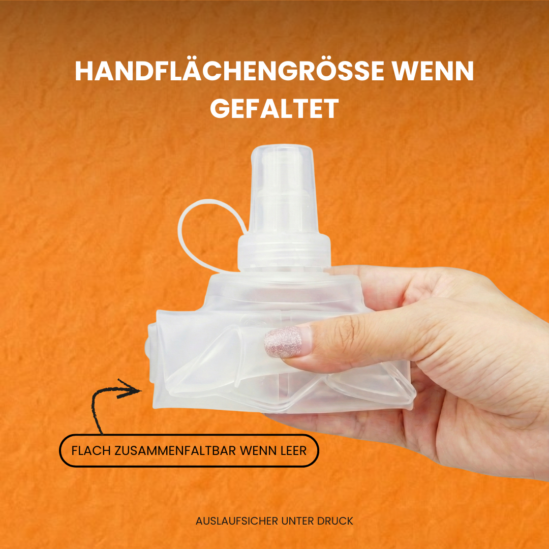 Falttrinkflasche faltbar und ultraleicht – Anwendungsansicht | Helvio