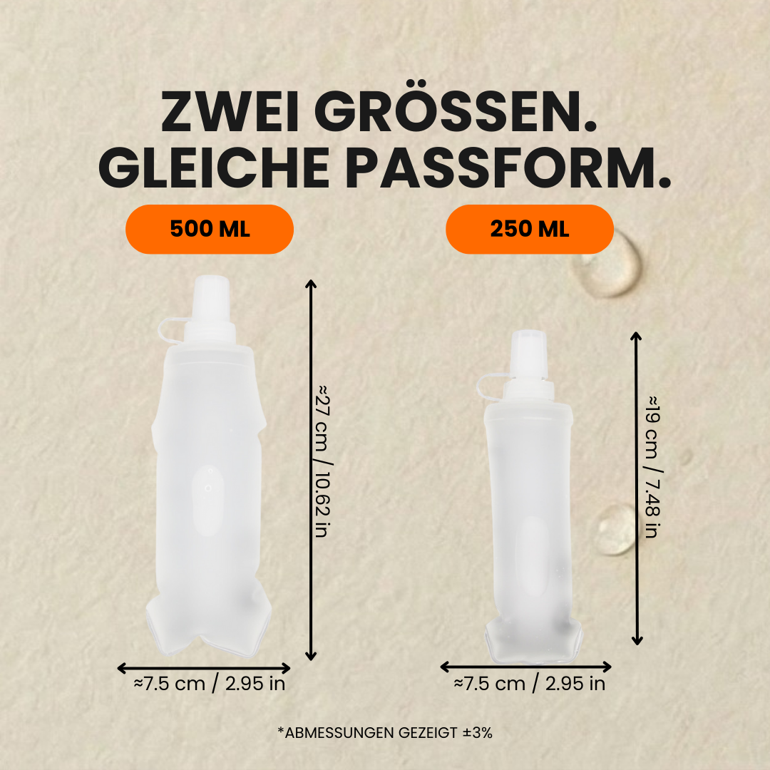 Falttrinkflasche BPA-freies Silikon – Trageansicht | Helvio