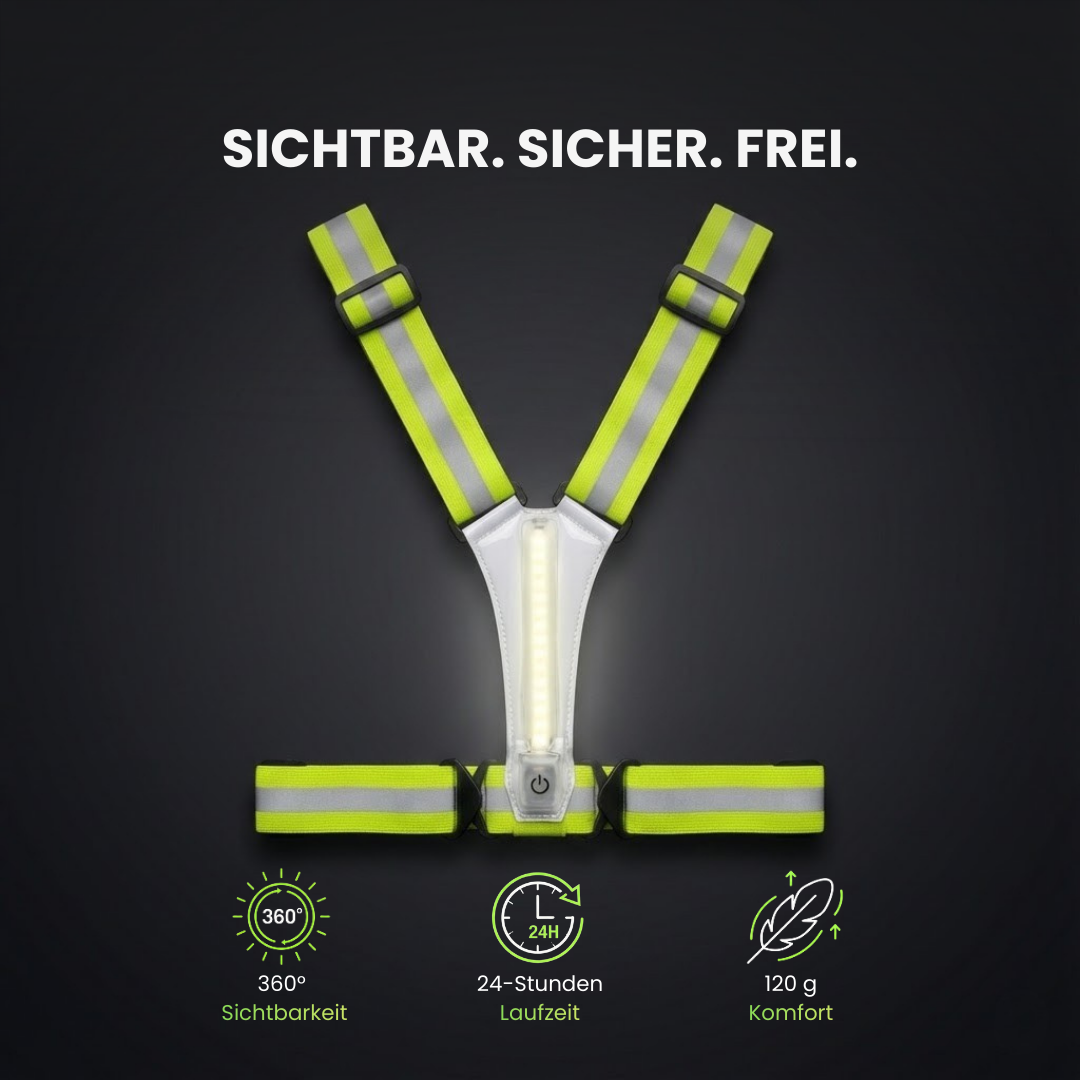 LED-Laufweste verstellbar für alle Größen – Rückansicht | Helvio