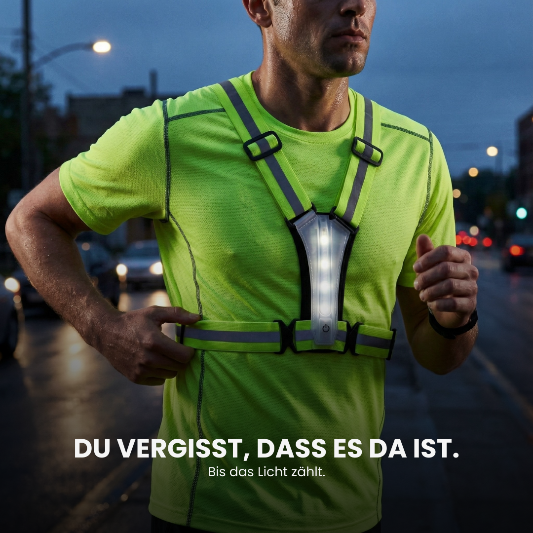 LED-Laufweste reflektierendes Sicherheitsmaterial – Getragen beim Laufen | Helvio