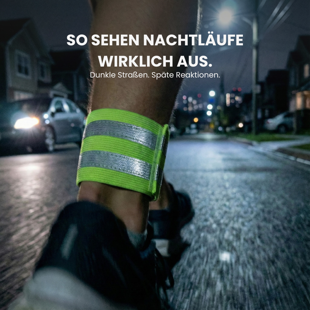 Reflektionsband Laufen für Nachtläufe und Radfahren – Detailansicht | Helvio