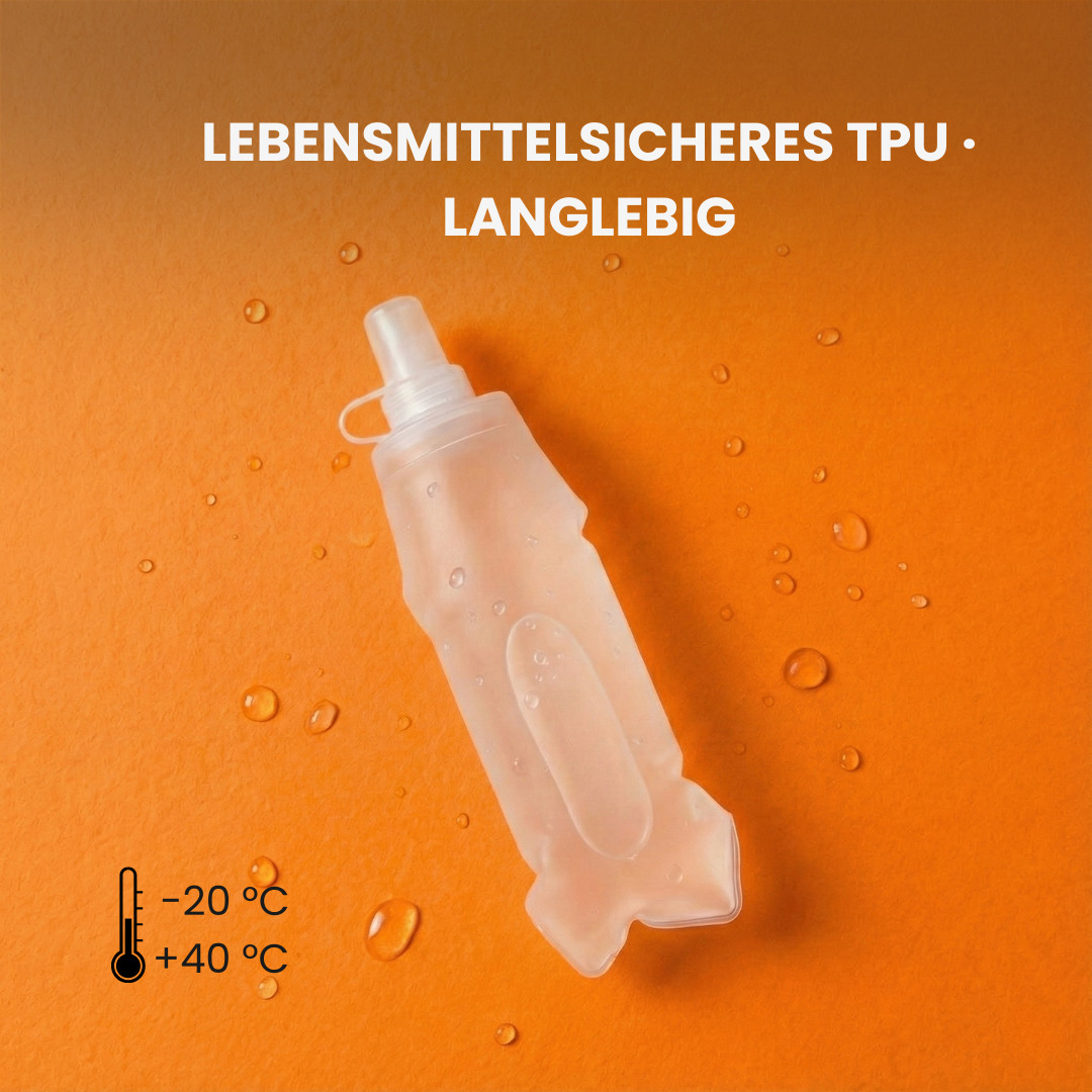 Falttrinkflasche für Trailrunning – Größenvergleich | Helvio