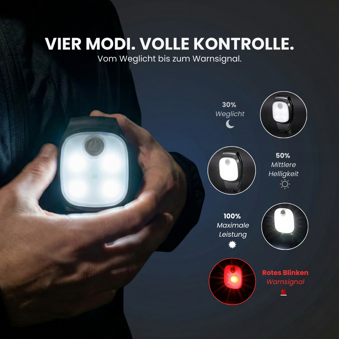 LED-Laufclip für Läufer Radfahrer und Wanderer – Getragen beim Laufen | Helvio