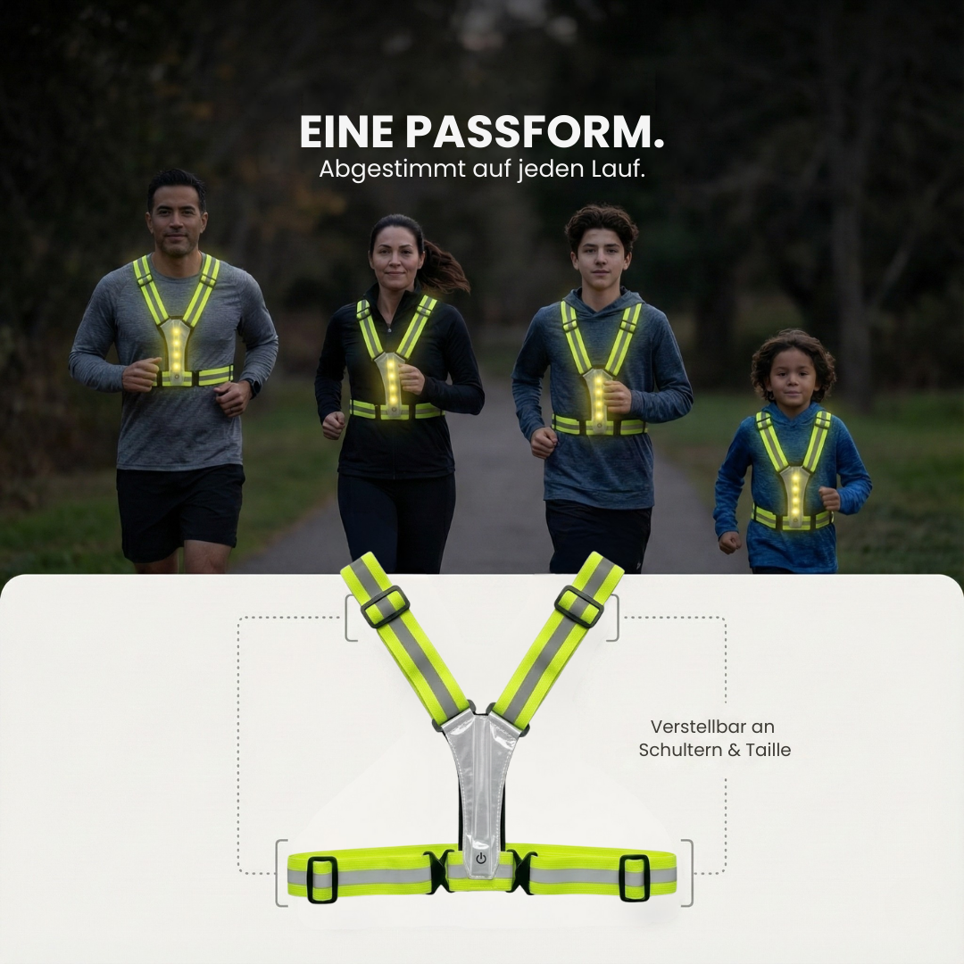LED-Laufweste leicht und atmungsaktiv – Lifestyle-Aufnahme | Helvio