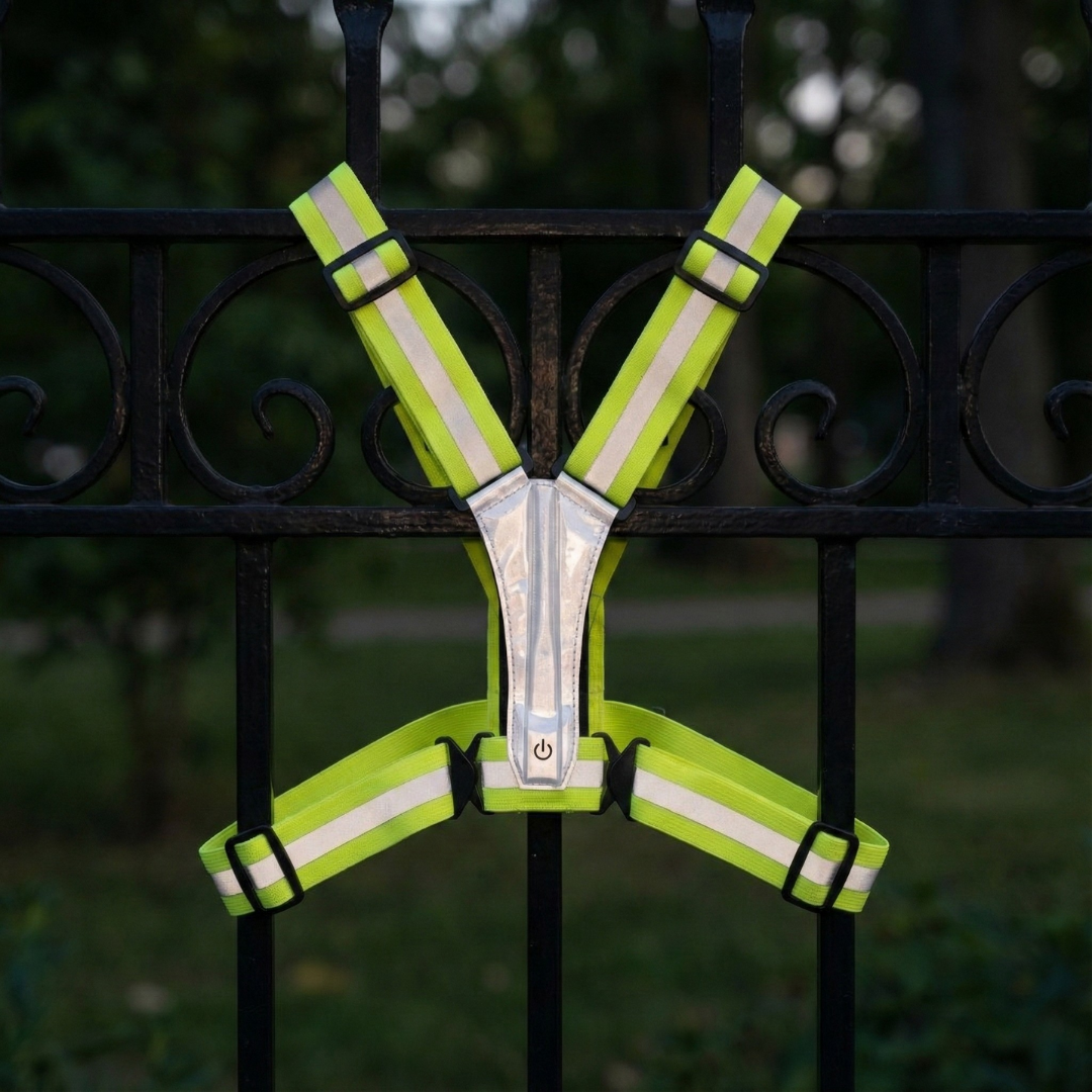 LED-Laufweste wiederaufladbares LED-Licht – Seitenansicht | Helvio