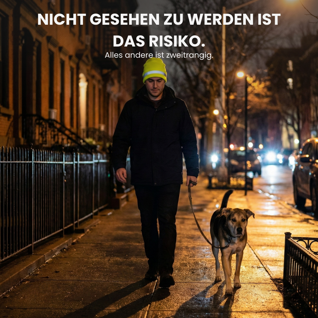 Laufmütze reflektierend sichtbar im Dunkeln – Getragen beim Laufen | Helvio