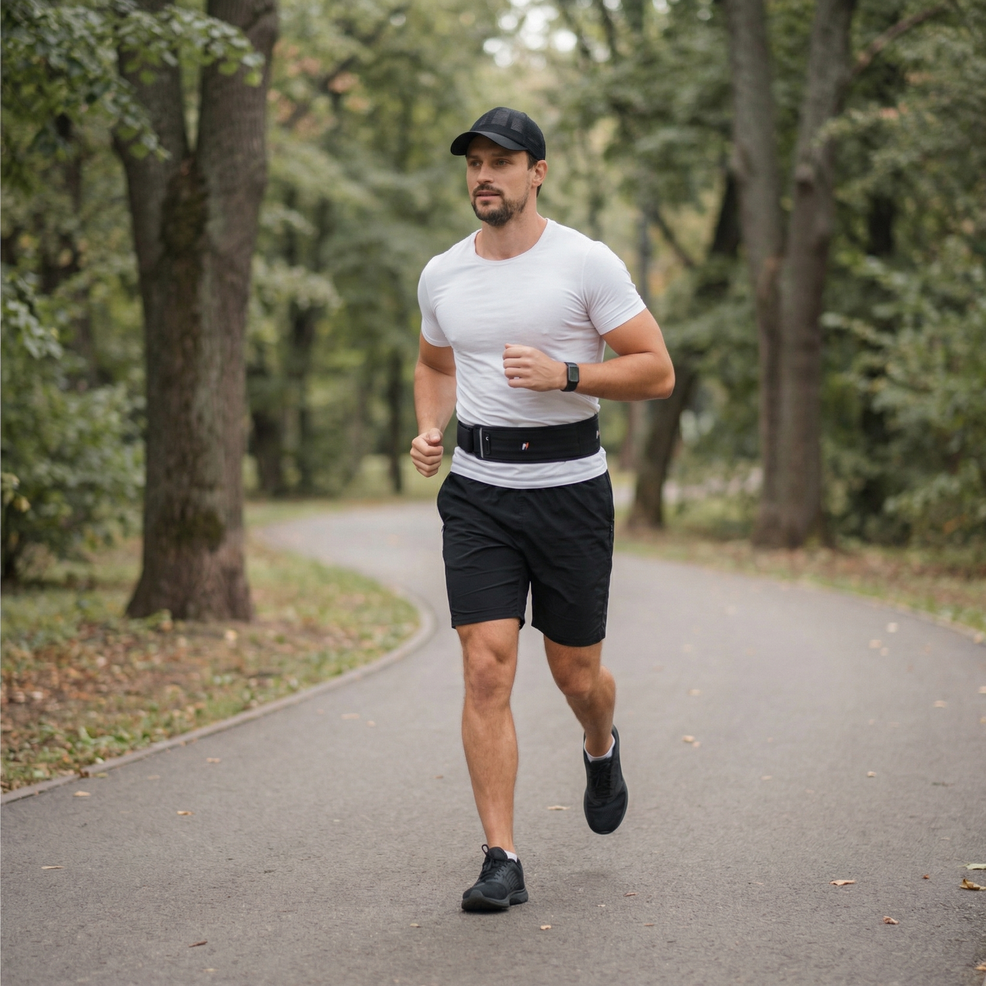 Laufcap strukturierte Front – Trageansicht | Helvio